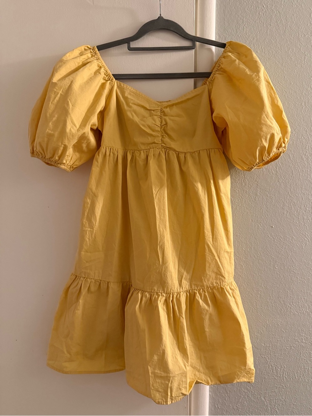 Billabong Girls Yellow Puff-Sleeve Dress
